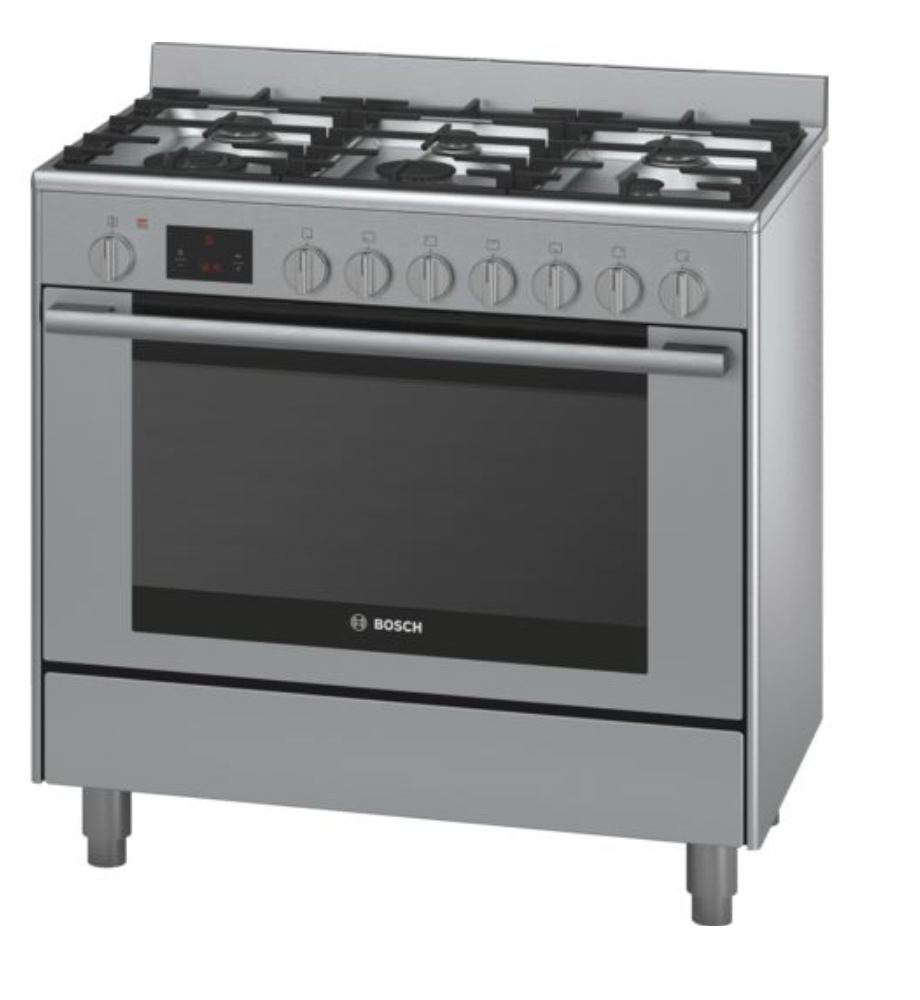 Bosch Hsb838357a 90cm 6 Burner Pyrolytic Dual Fuel Freestanding Oven HSB838357A