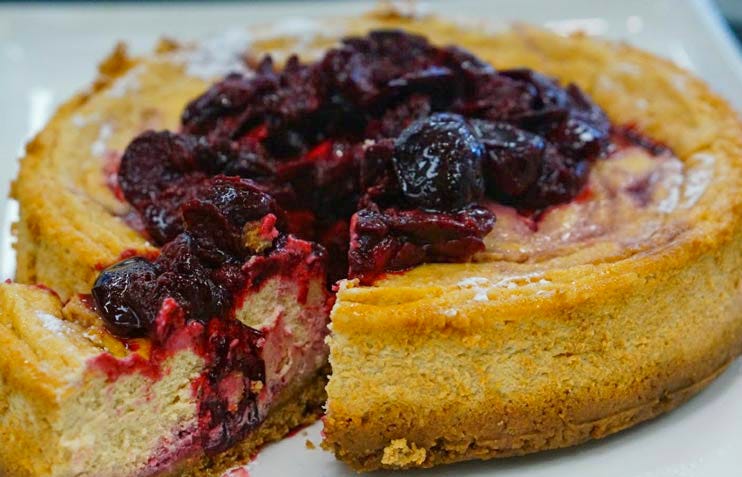 Spiced Plum and Ginger Cheesecake