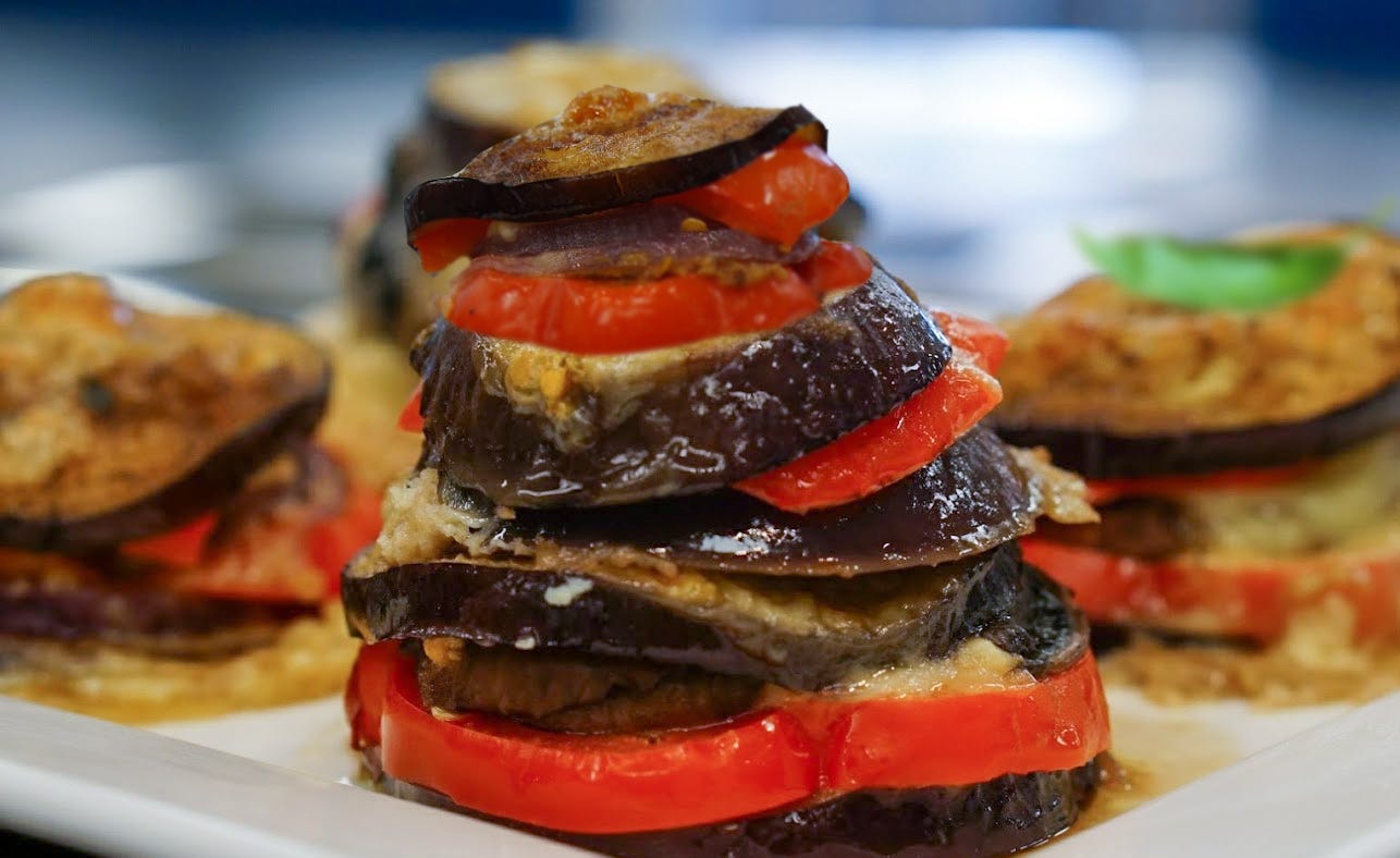 Steam Combi Recipe: Roast Vegetable Stack