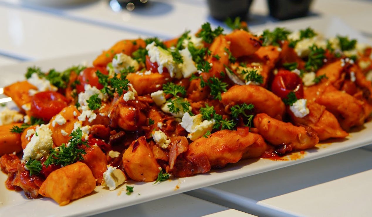 Steam Combi Recipe: Kumara Gnocchi in a Tomato Bacon Sauce