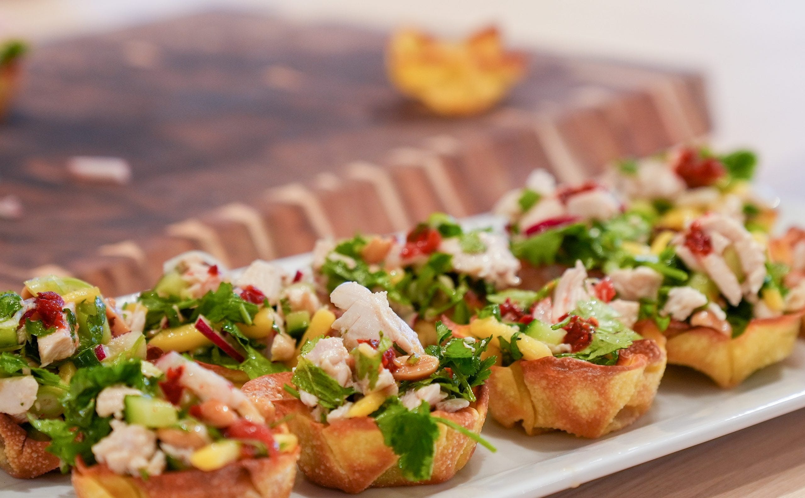 Steam Combi Recipe: Vietnamese Inspired Chicken Salad in Wonton Cups