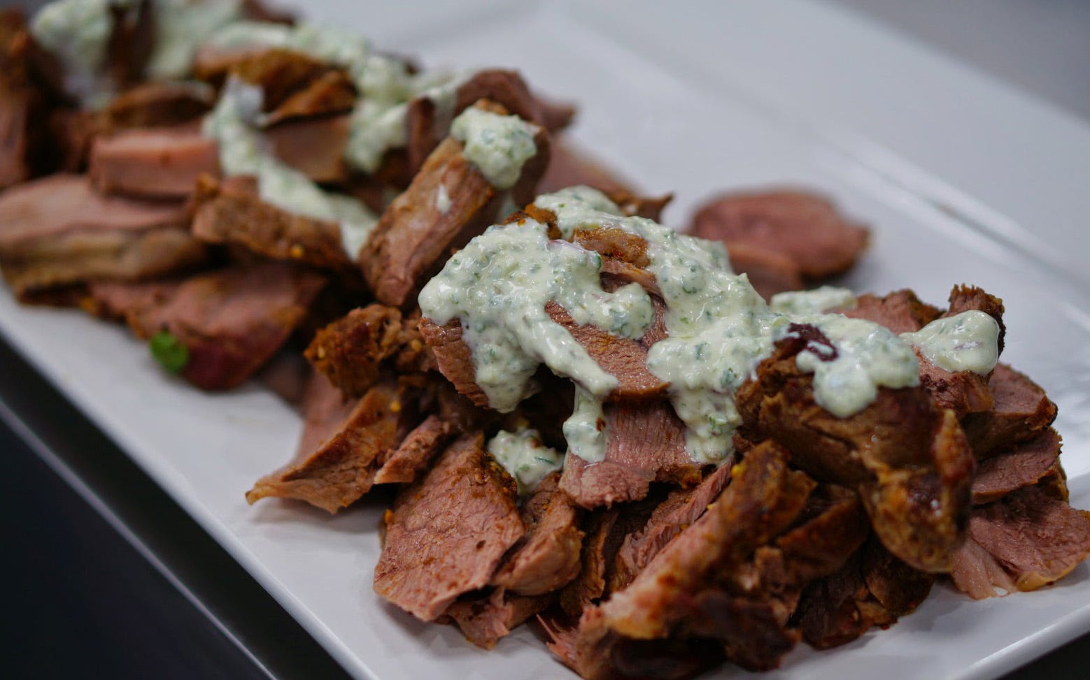 Butterflied Lamb Leg with Yoghurt Mint Dressing