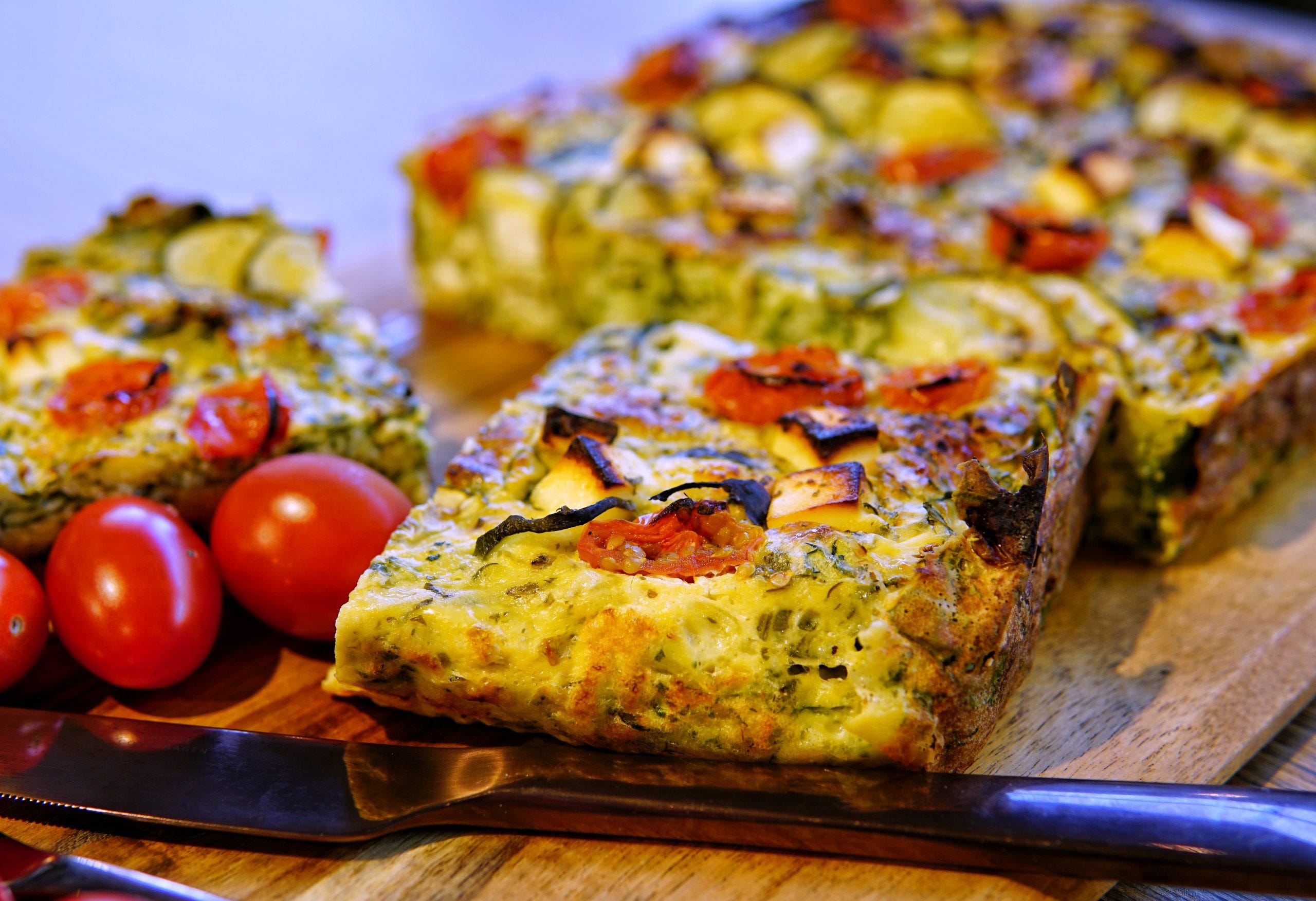 Steam Combi Recipe: Courgette, Feta and Spinach Slice