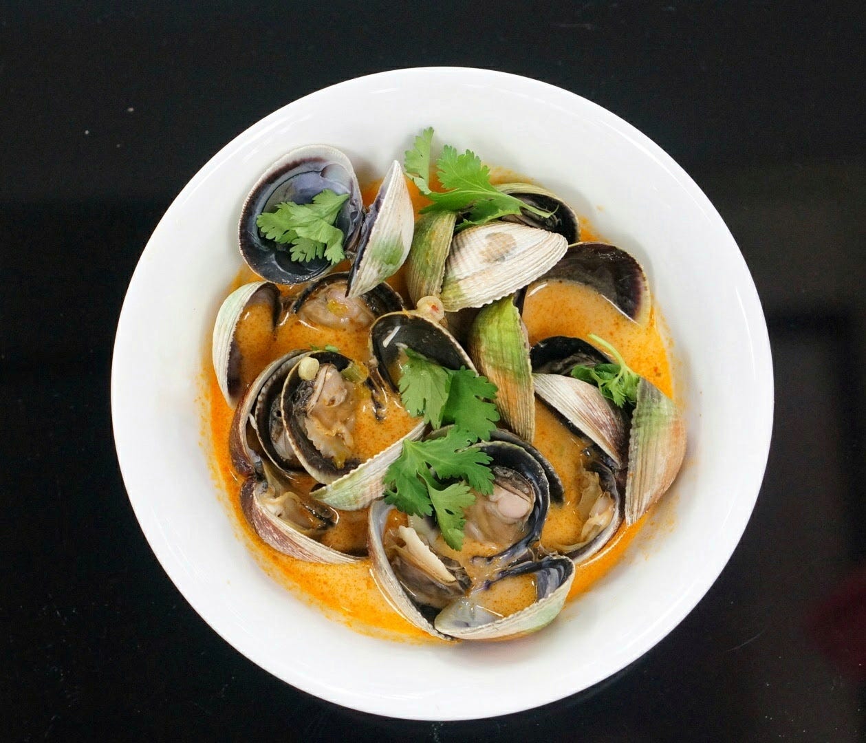 Clams in Coconut Curry Broth