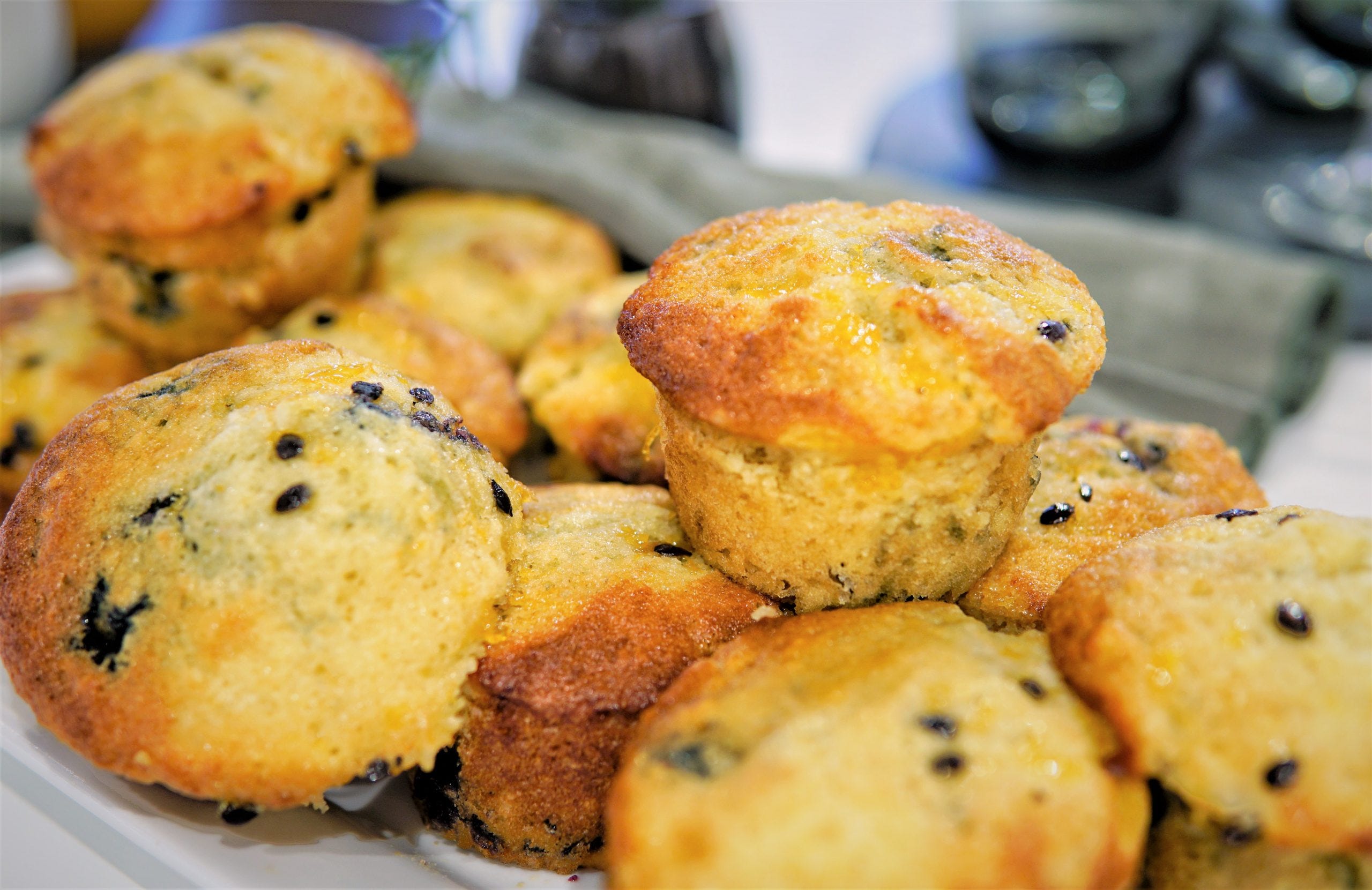 Microwave Combi Blueberry Passionfruit Muffins