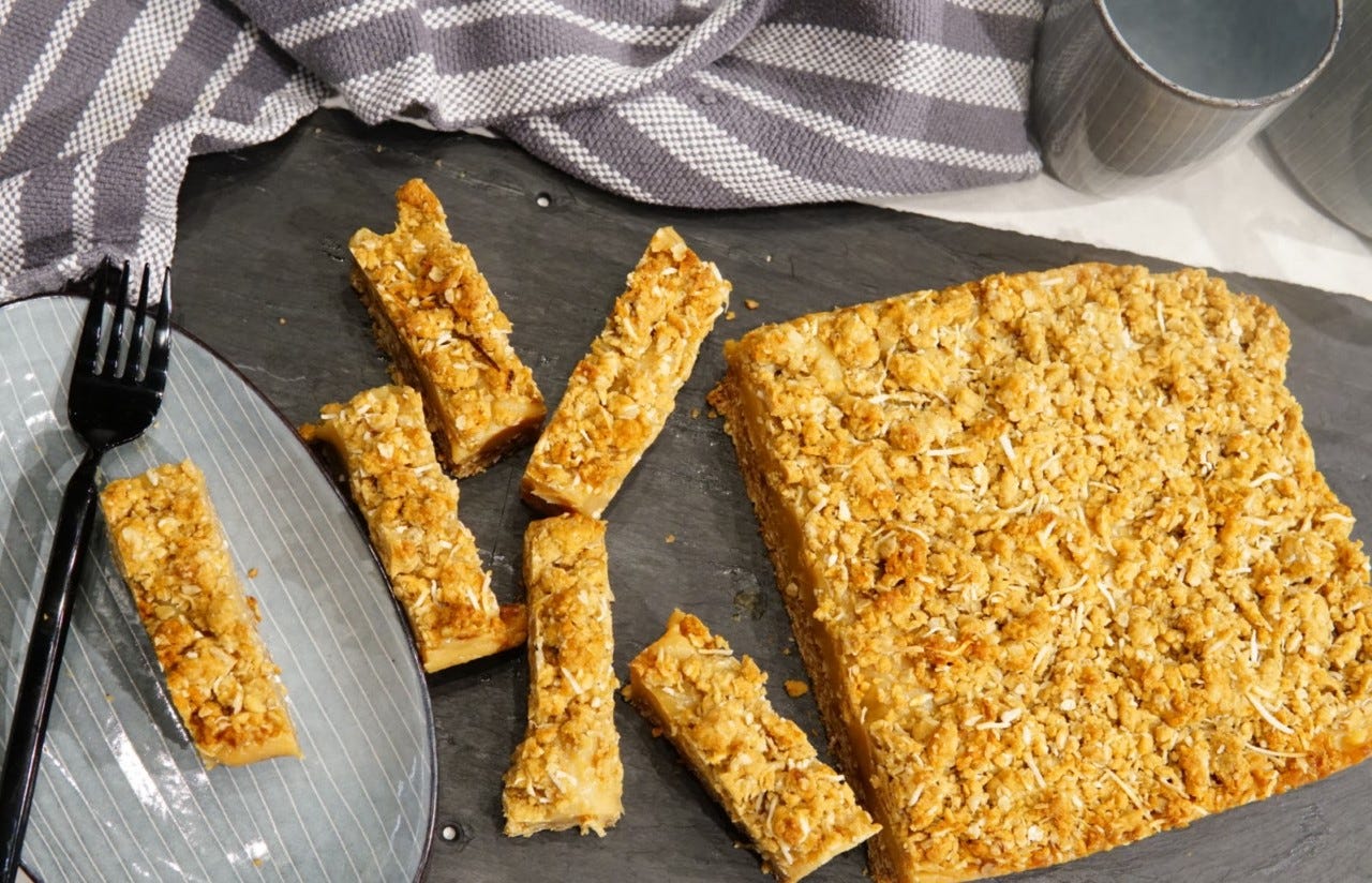 Anzac Caramel Slice