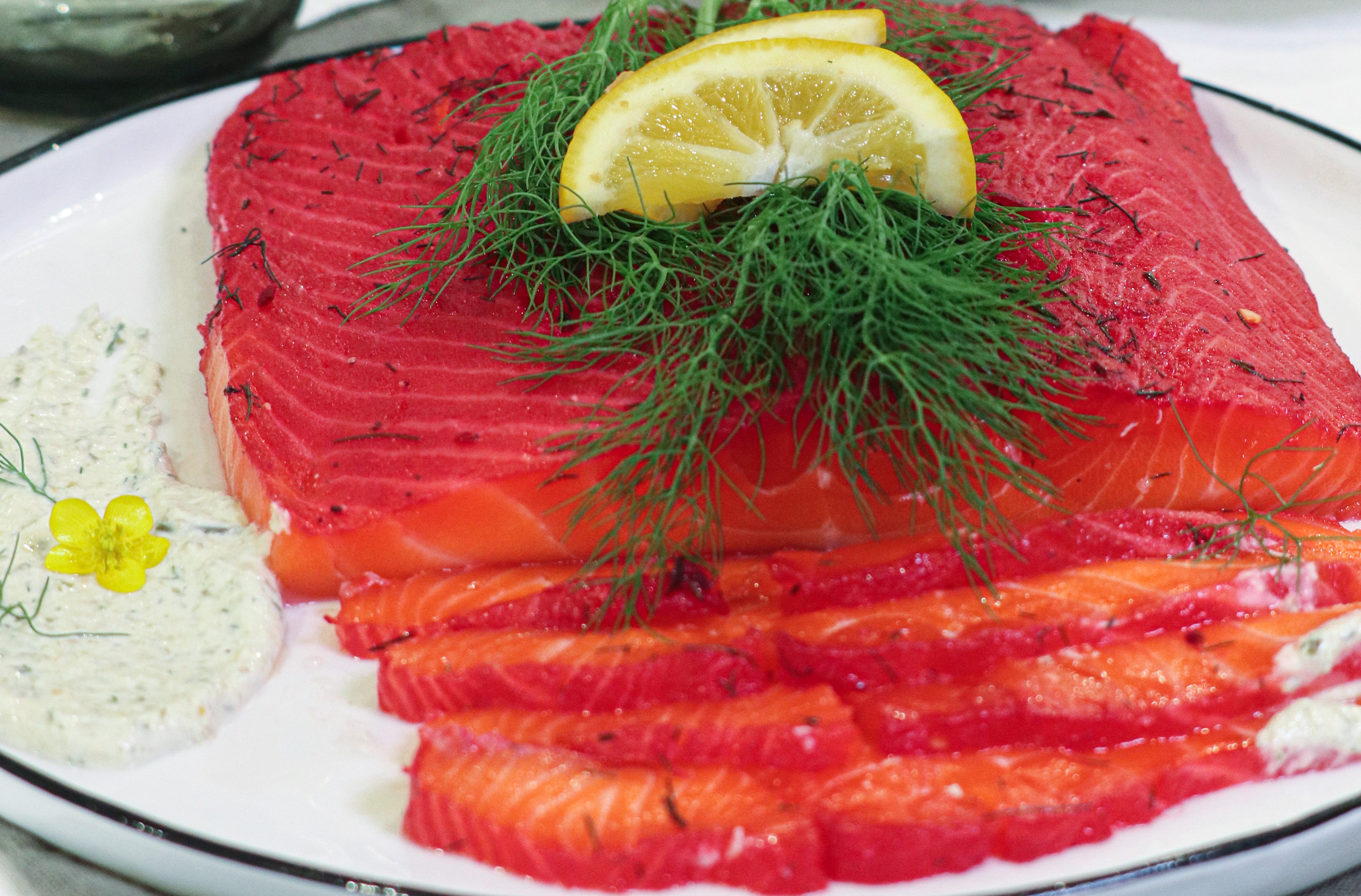 Gin, Beetroot and Dill Cured Salmon