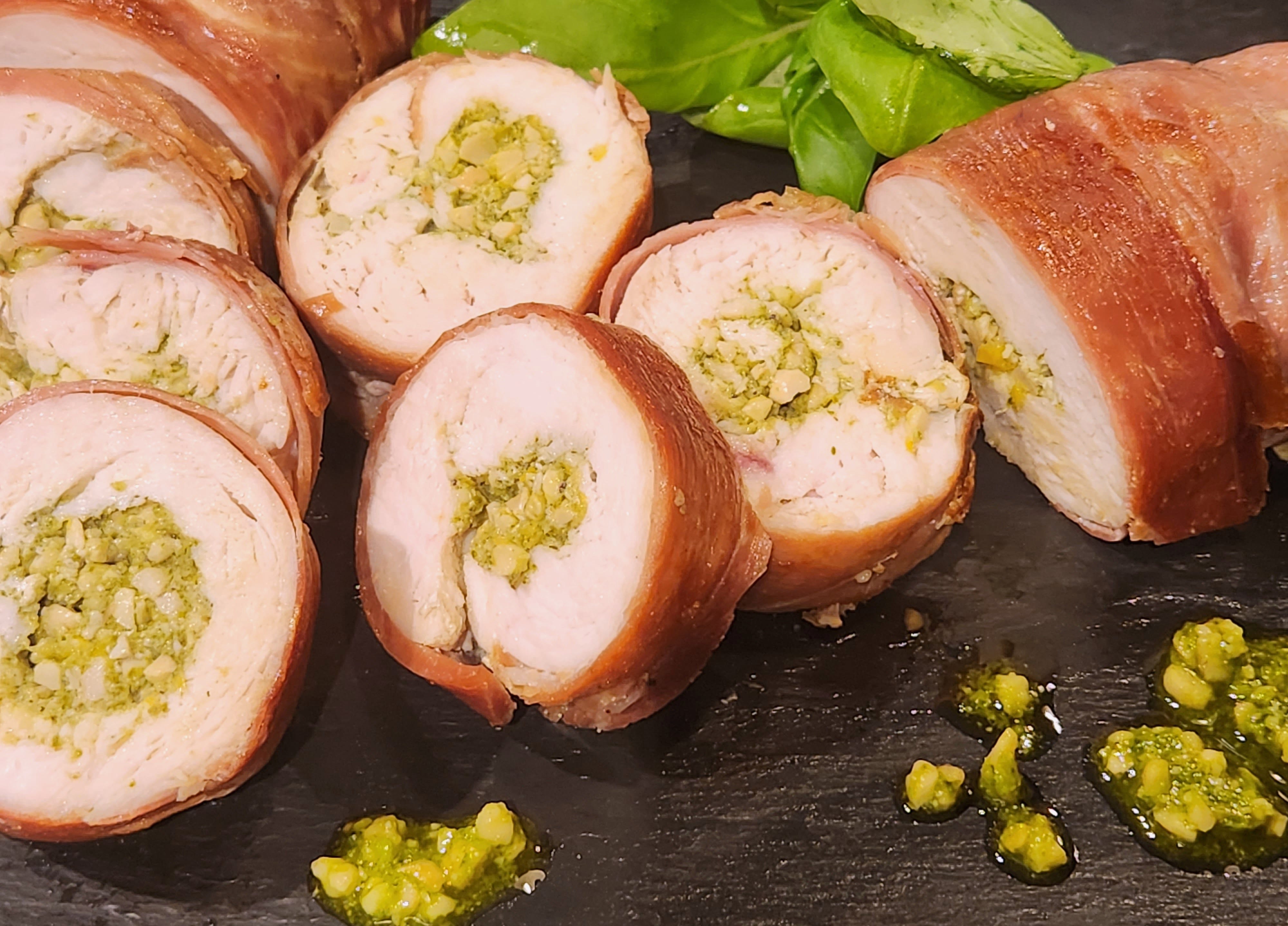 Steam Combi Recipe: Pesto Filled and Rolled Chicken Breast