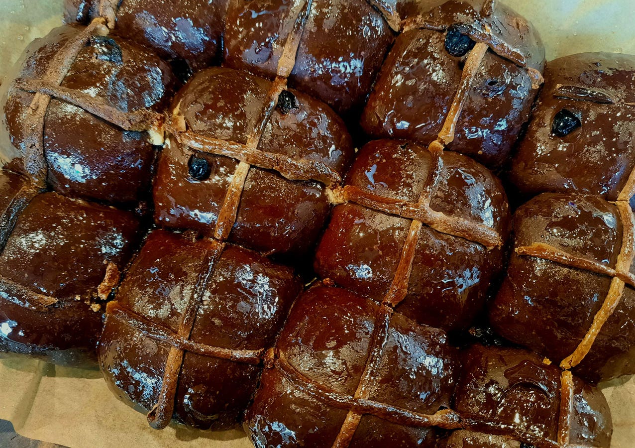 Chocolate Hot Cross Buns