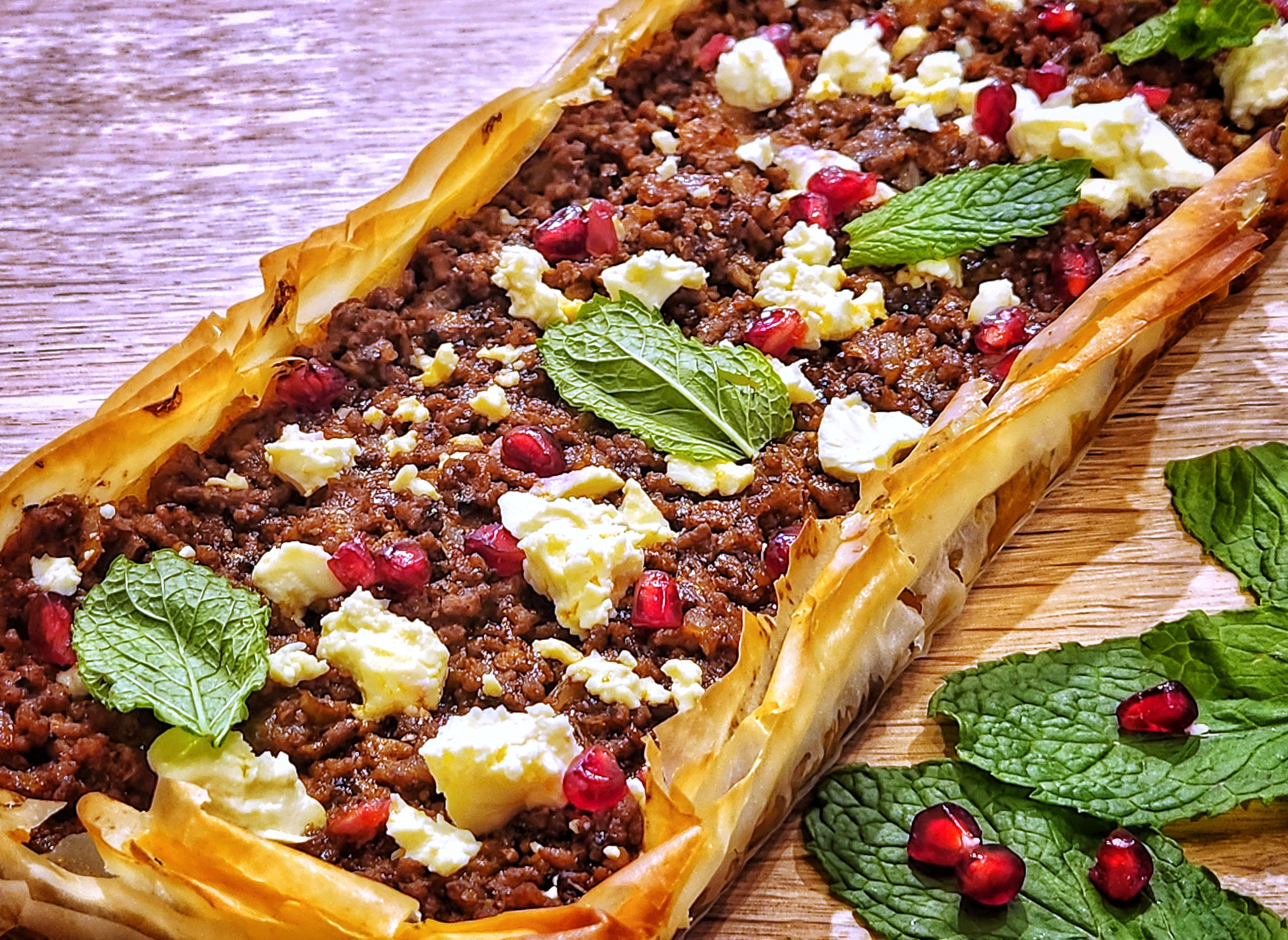 Moroccan Inspired Lamb Feta Tart