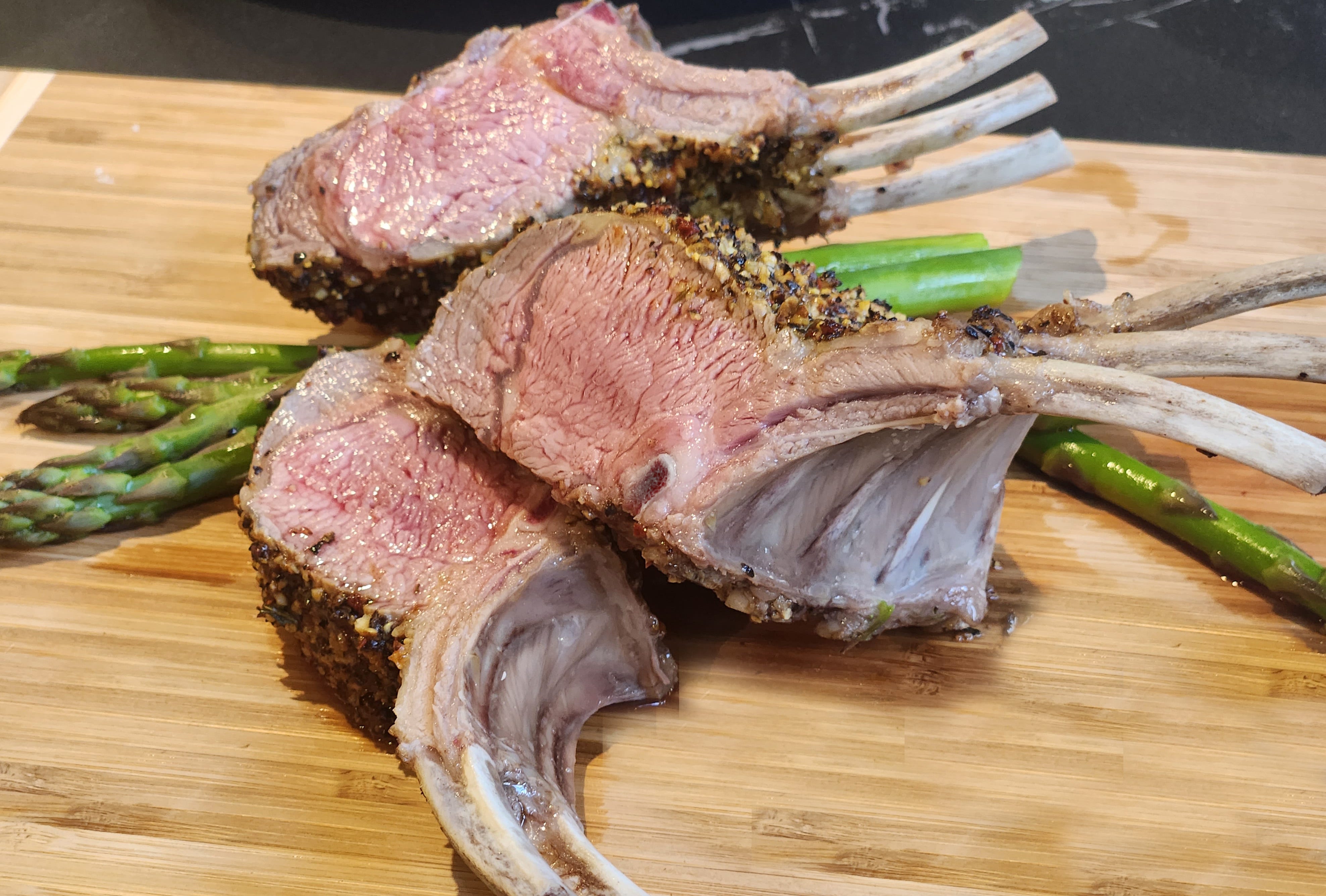 Delta T Recipe: Lemon Pepper Lamb Rack with Asparagus using Delta T