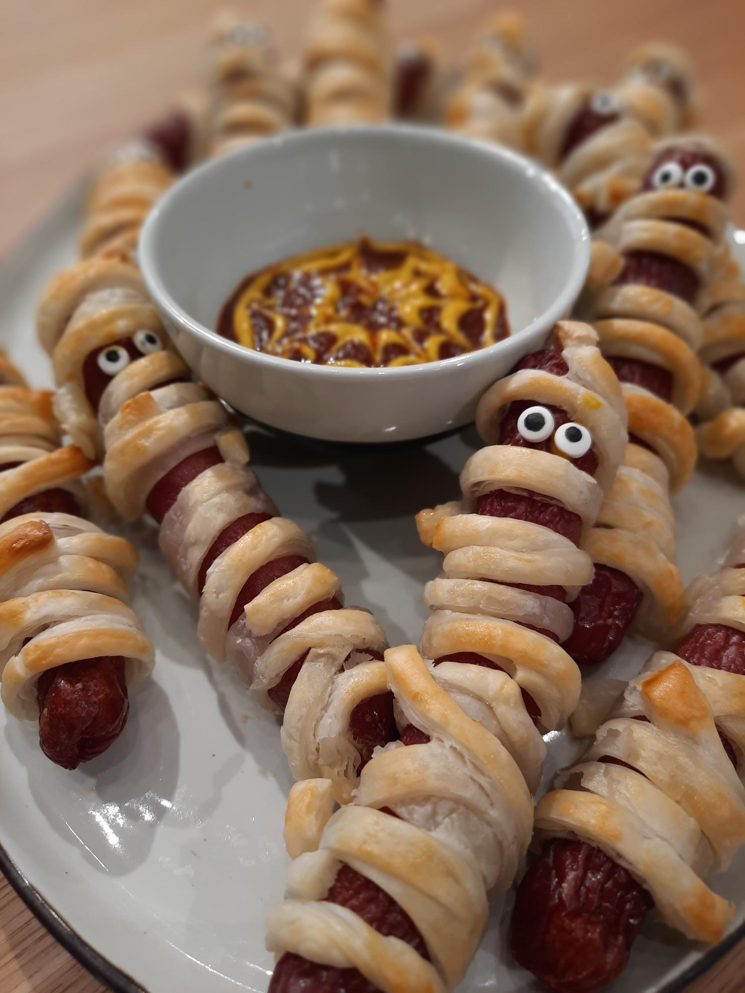 Steam Combi Recipe: Spooky Monster Mummy Sausages