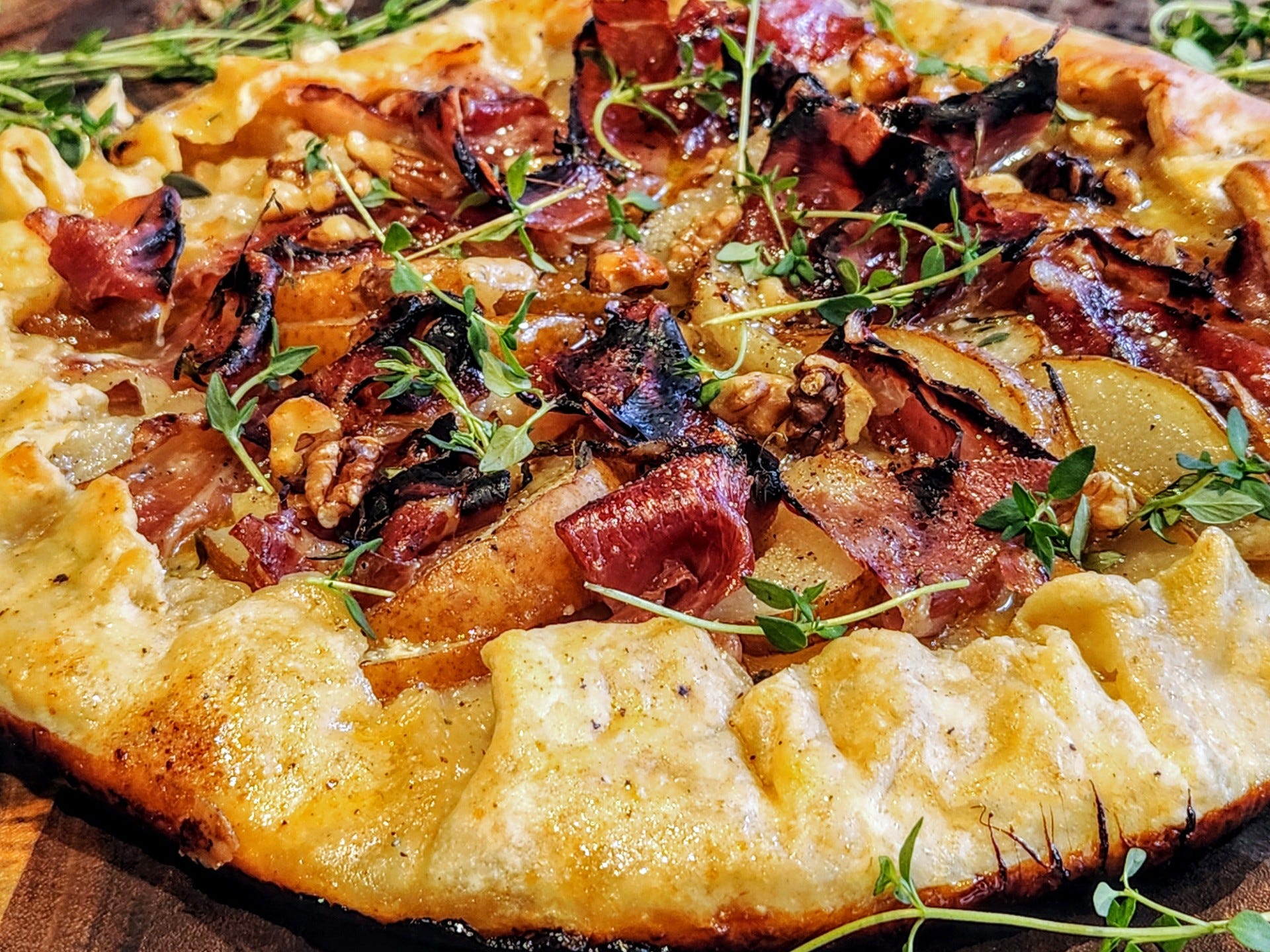 Pear Parmesan and Prosciutto Galette