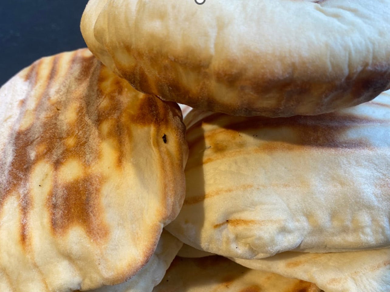 Pita Bread on the Smeg BBQ plate 