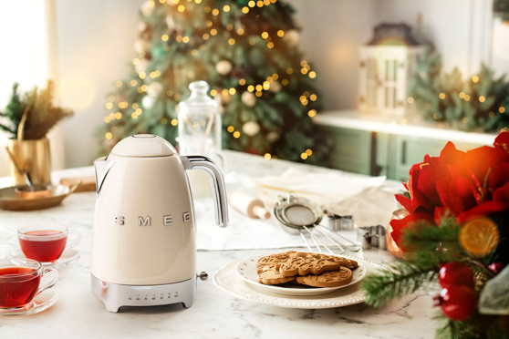 Smeg Kettle in a Christmas Kitchen