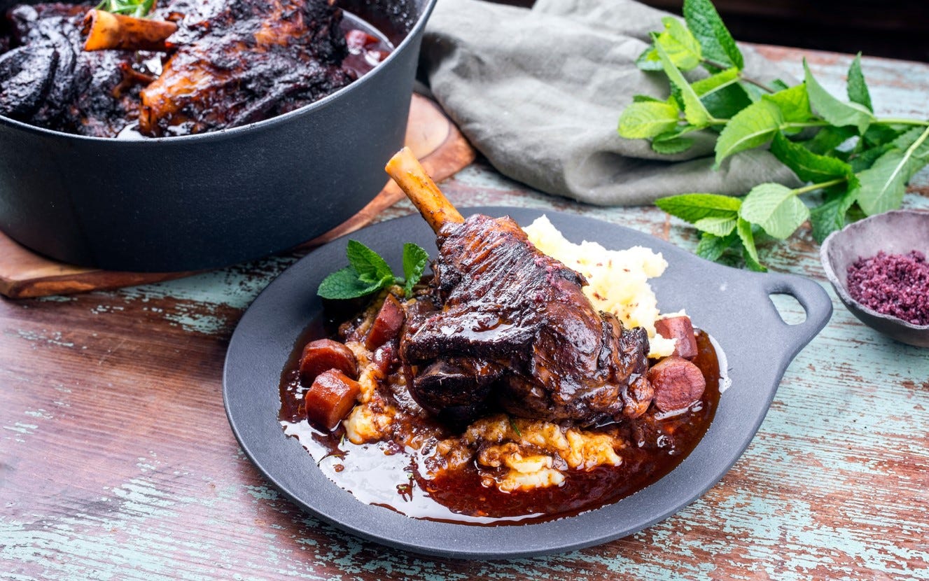 Steam Combi Recipe: Sweet and Smokey Braised Lamb Shanks