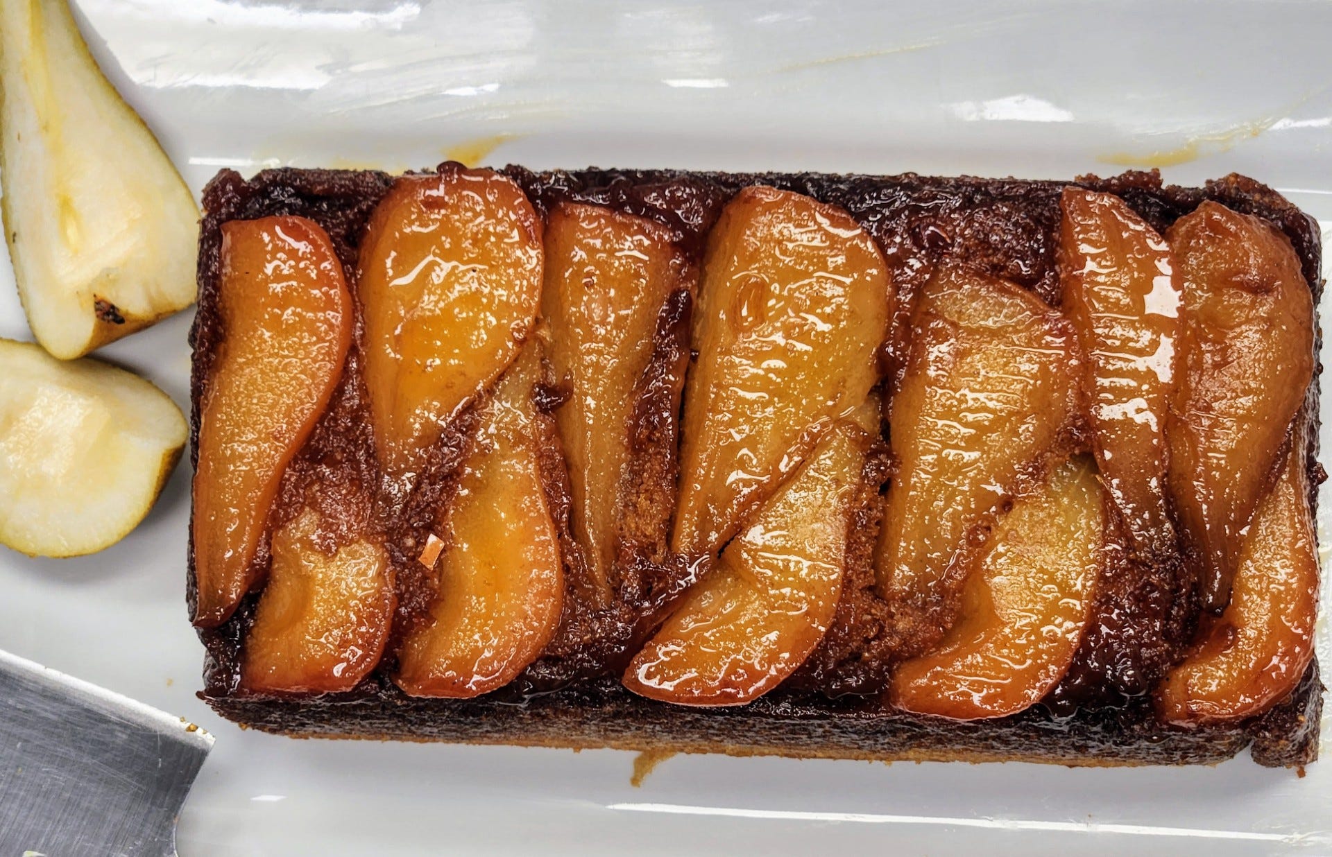 Smeg Multitech Recipe: Upside down Gluten Free Pear and Ginger Loaf
