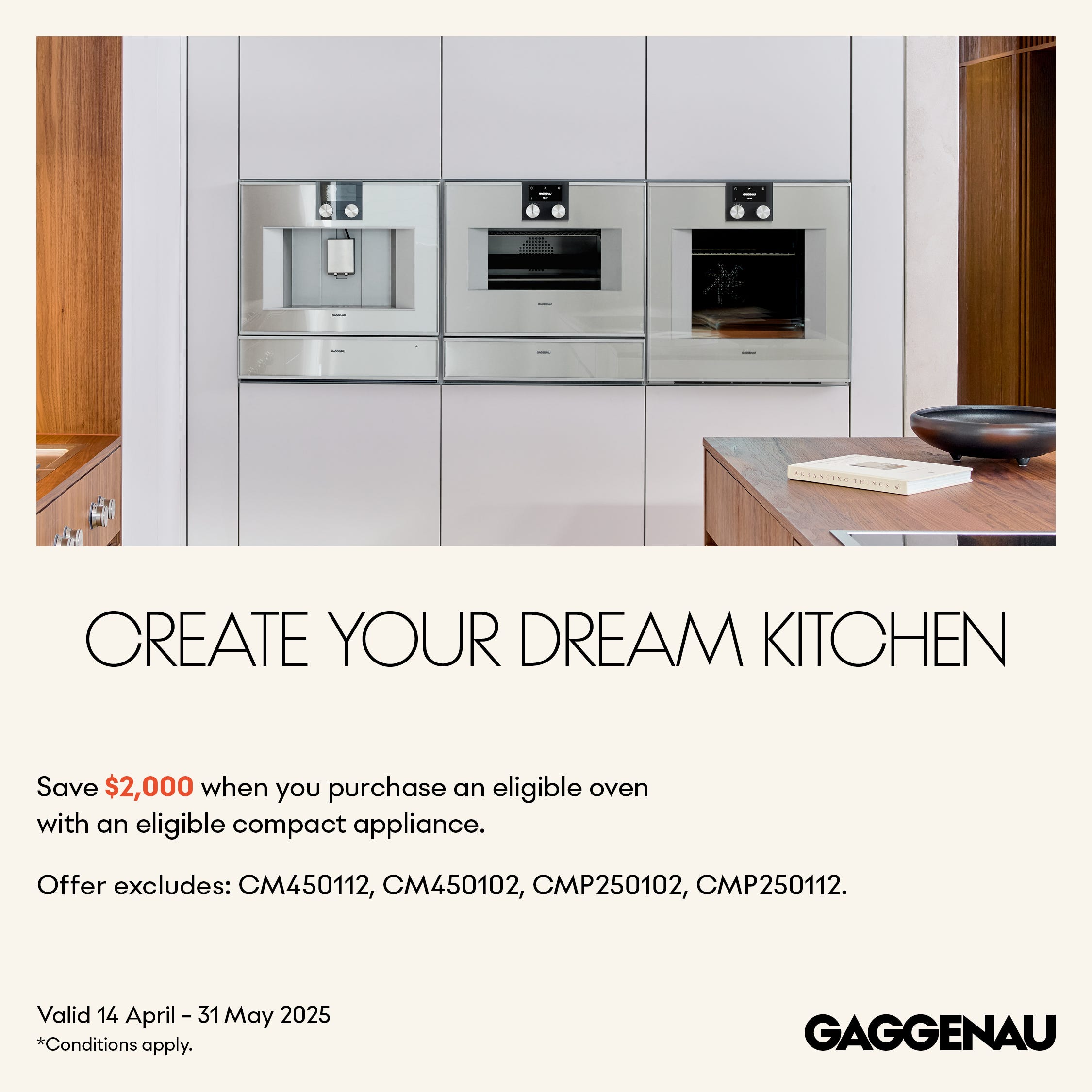 Save $2000 on selected Gaggenau appliance Packages