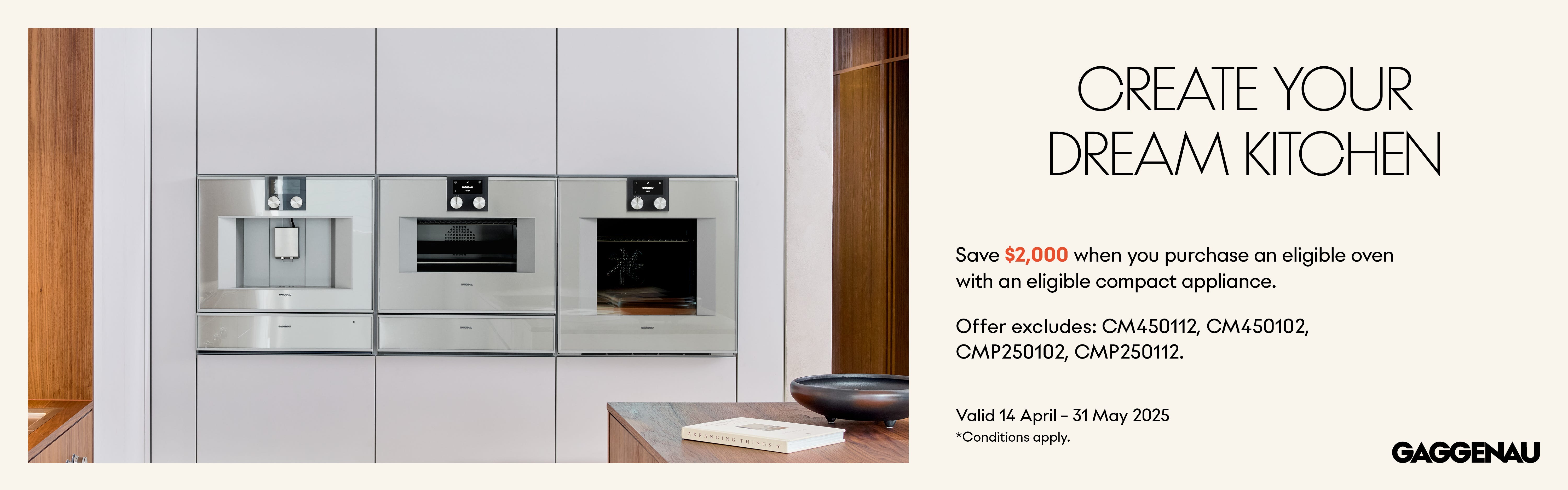 Save $2000 on selected Gaggenau appliance Packages